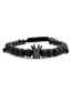 Fashion Gun Black Suit Titanium Steel Crown Letter Bracelet Set