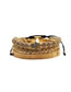 Fashion Golden 2-piece Set Titanium Steel Palm And Eyes Braided Bracelet Set