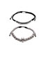 Fashion Black 2-piece Set G Stainless Steel Crown Letter Bracelet Set