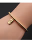 Fashion H Gold-plated Copper Letter Plate Beaded Bracelet