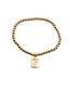 Fashion V Gold-plated Copper Beaded Letter Brand Bracelet