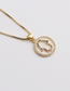 Fashion Gold Gold-plated Copper And Zirconium Palm Round Necklace