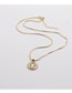 Fashion Gold Gold-plated Copper And Zirconium Palm Round Necklace