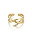 Fashion Gold Color Titanium Steel Cross Double Ring