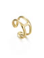 Fashion Gold Color Titanium Steel I-shaped Double Line Open Ring
