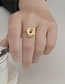 Fashion Gold Color Titanium Steel Gold Plated Round Black Pine Open Ring
