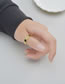 Fashion Gold Color Stainless Steel Round Totem Black Oil Open Ring