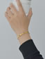 Fashion Gold Color Stainless Steel Striped Red Pine C-shaped Open Bracelet