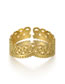 Fashion Gold Color Titanium Steel Crown Beaded Hollow Open Ring