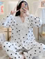Fashion 82832 Kimono Wave Point Air Cotton Cartoon Quilted Maternity Pajamas Set