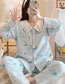 Fashion Bear Blue Air Cotton Geometric Print Maternity Pajamas Set
