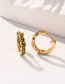 Fashion Green Copper Zirconium Irregular Geometry Ear Ring