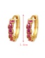 Fashion Red Copper Zirconium Irregular Geometry Ear Ring