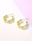 Fashion Tk41 Gold Color Copper Gilded Bamboo C-shaped Earrings