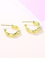 Fashion Tk41 Gold Color Copper Gilded Bamboo C-shaped Earrings