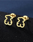 Fashion Gold Color Stainless Steel Bear Necklace And Earring Set