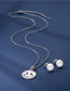Fashion Silver Color Stainless Steel Smiley Face Necklace And Earrings Set