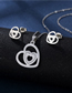 Fashion Silver Color Stainless Steel Love Necklace And Earrings Set
