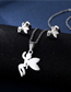 Fashion Silver Color Stainless Steel Angel Necklace And Earring Set