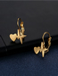 Fashion Ez82 Titanium Steel Crown Diamond Love Star Butterfly Geometric Earrings