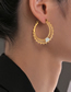 Fashion Gold Color Titanium Steel Hollow Track Point Drill Ear Ring