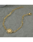 Fashion Gold Color Stainless Steel Irregular Round Face Cross Bracelet
