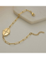 Fashion Gold Color Titanium Steel Oval Cross Bracelet