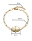 Fashion Gold Color Titanium Steel Oval Cross Bracelet