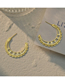 Fashion Gold Color Titanium Steel Diamond Hollowed Moon Stud Earrings