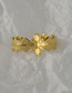 Fashion Gold Color Titanium Steel Four-leaf Flower Open Ring