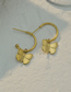 Fashion Gold Color Titanium Steel Butterfly Earrings