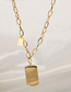 Fashion Gold Color Titanium Steel Letter Square Necklace