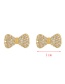 Fashion Gold Copper Inlaid Zirconium Bow Stud Earrings