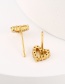 Fashion Gold Copper Inlaid Zirconium Love Ear Studs
