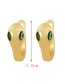Fashion Red Copper Inlaid Zirconium Snake Head Earrings