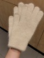 Fashion Beige/touch Screen Rabbit Fur Plus Velvet Finger Gloves
