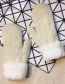 Fashion Beige Rabbit Plush Full Finger Gloves