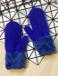 Fashion Dark Gray Rabbit Plush Full Finger Gloves