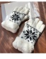 Fashion Grey Cartoon Snowflake Print Plus Velvet Finger Gloves