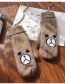 Fashion Black Kumamoto Cartoon Brown Bear Knitted Halter Mittens