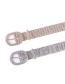 Fashion White K Alloy Diamond Belt With Oval Buckle