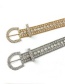 Fashion Gold Alloy Diamond-studded Geometric Wide-sided Belt