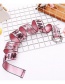 Fashion Pieces Of Red 140cm Letter Embroidered Canvas Double Buckle Wide Belt