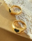 Fashion Black Titanium Steel Gold-plated Love Ring