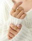Fashion Steel Color Titanium Steel Gold-plated Tooth-shaped Hollow Diamond Open Ring