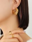 Fashion Gold Color Titanium Steel Peach Heart Hollow Earrings