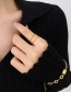 Fashion Steel Color Titanium Steel Gold-plated Hollow Double Peach Heart Ring