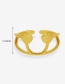 Fashion Gold Color Titanium Steel Gold-plated Hollow Double Peach Heart Ring