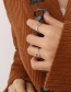 Fashion Gold Color Titanium Steel Geometric Hollow C-shaped Open Ring