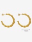 Fashion Gold Color Titanium Steel Gold-plated Geometric C-shaped Earrings